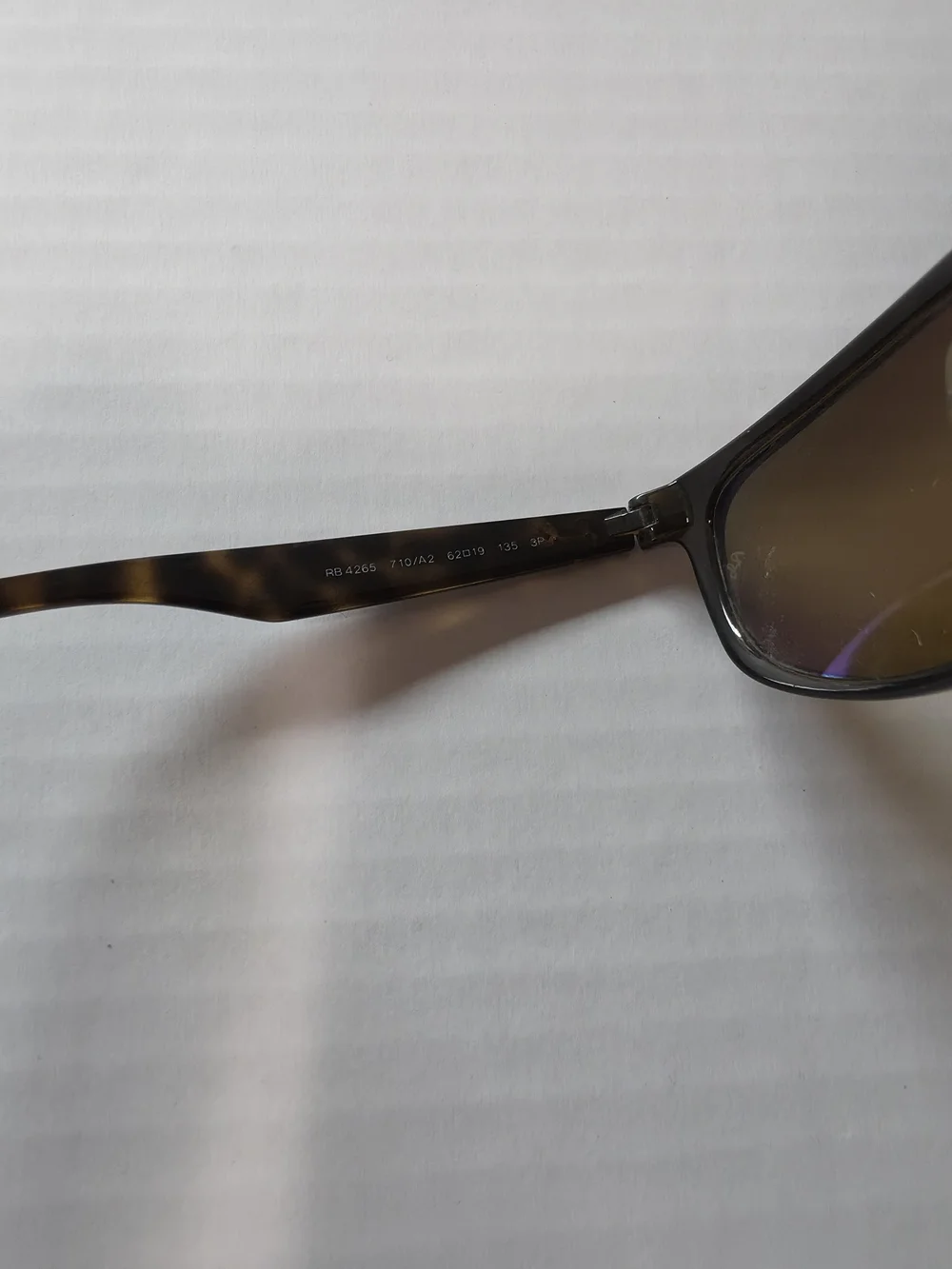 RAY BAN RB4265 710/A2 62 19 BROWN POLARIZED WRAP SUNGLASSES